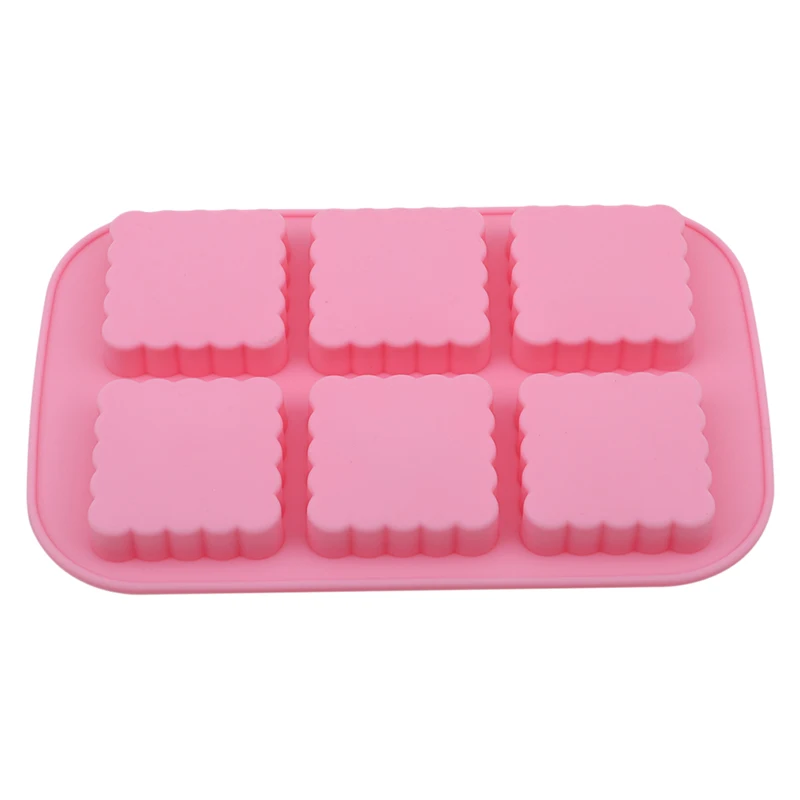 Food Grade 6 Holes Silicone Moon Cake Mold DIY Cake Chocolate Cookie Soap Jelly Handmade Tools Kitchen Baking Supply