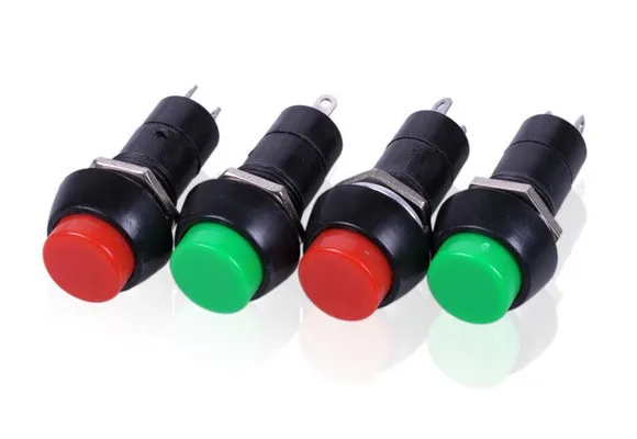 

10pcs/lot 12MM PBS-11A PBS-11B Self Locking Momentary Push Button Switch ON OFF 3A 250V Red Green