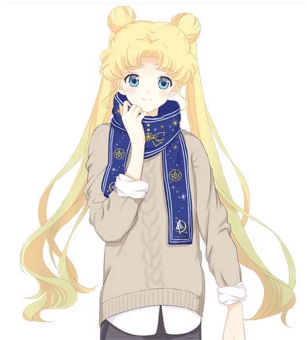 

Sailor Moon Tsukino Usagi Cosplay 6.2 Feet Blue Warm Soft Knitting Scarf
