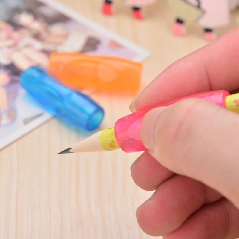 4pcs Learning Partner Pen Cover Children Students Stationery Pencil Holding Practise Device for Correcting Holder|Колпачки| |