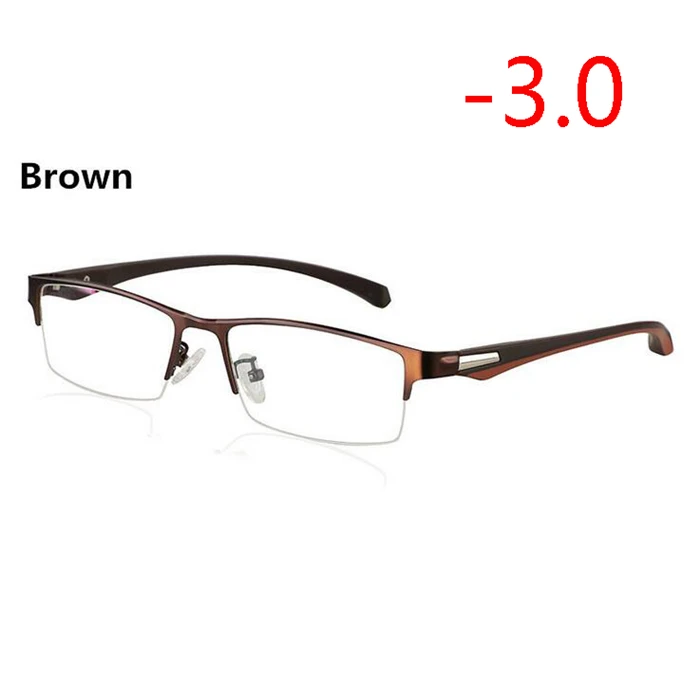 Myopia 300 Новинка, полуоправа, солнечные фотохромные очки для близорукости, оптические мужские очки для студентов, близорукие очки, очки по рецепту-1,0-4 - Цвет оправы: Myopia 300