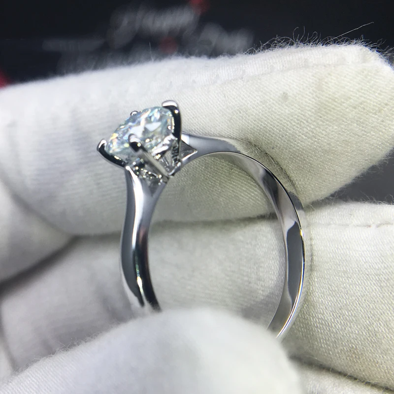 Кольцо из стерлингового серебра 925 1ct 2ct 3ct классический Муассанит лабораторный