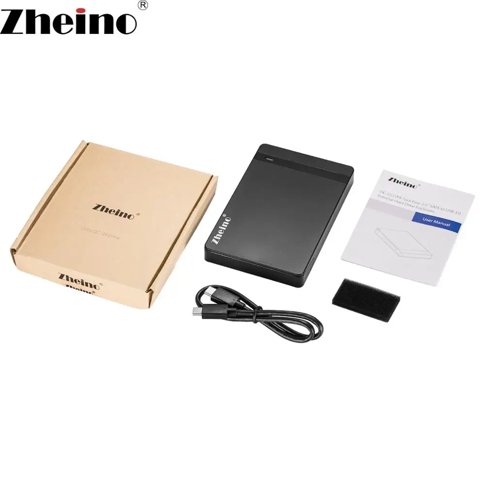 Внешний жесткий диск Zheino 2 5 дюйма USB Type C корпус для жесткого диска чехол SATA 9 мм 7 HDD