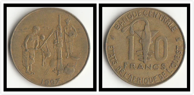 West Africa 10 francs FAO Coin 100% real and Original Coins for Personal Collection old | Дом и сад