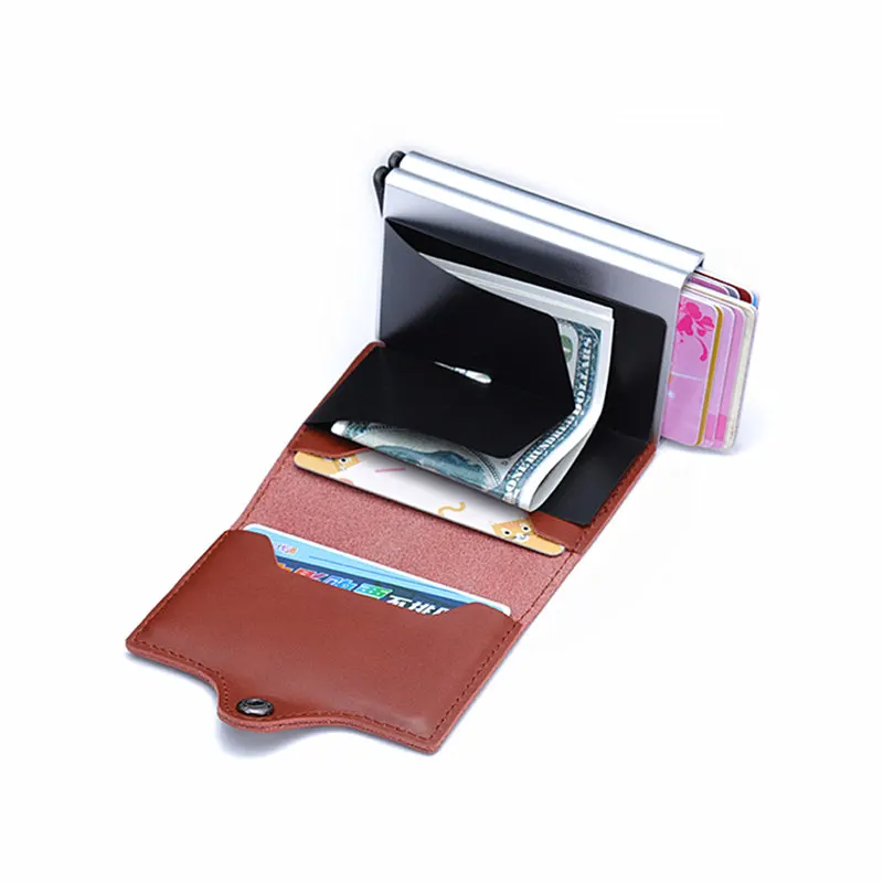 ZOVYVOL Rfid держатель для карт, мужской кошелек, сумка для денег, мини кошелек, мужской автоматический маленький умный кошелек, валлет, алюминий