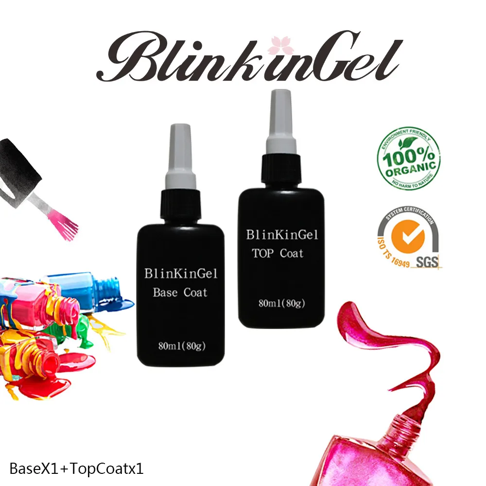 Blinkingel 80 мл Топ Основа для ногтей Гель лак permanente Soak Off Gel покрытия прозрачный gellak УФ