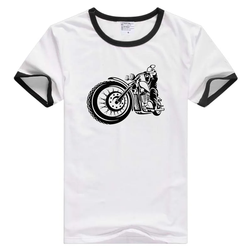 Для Chopper классический мотоцикл Outlaw Biker картина с коротким рукавом мужская