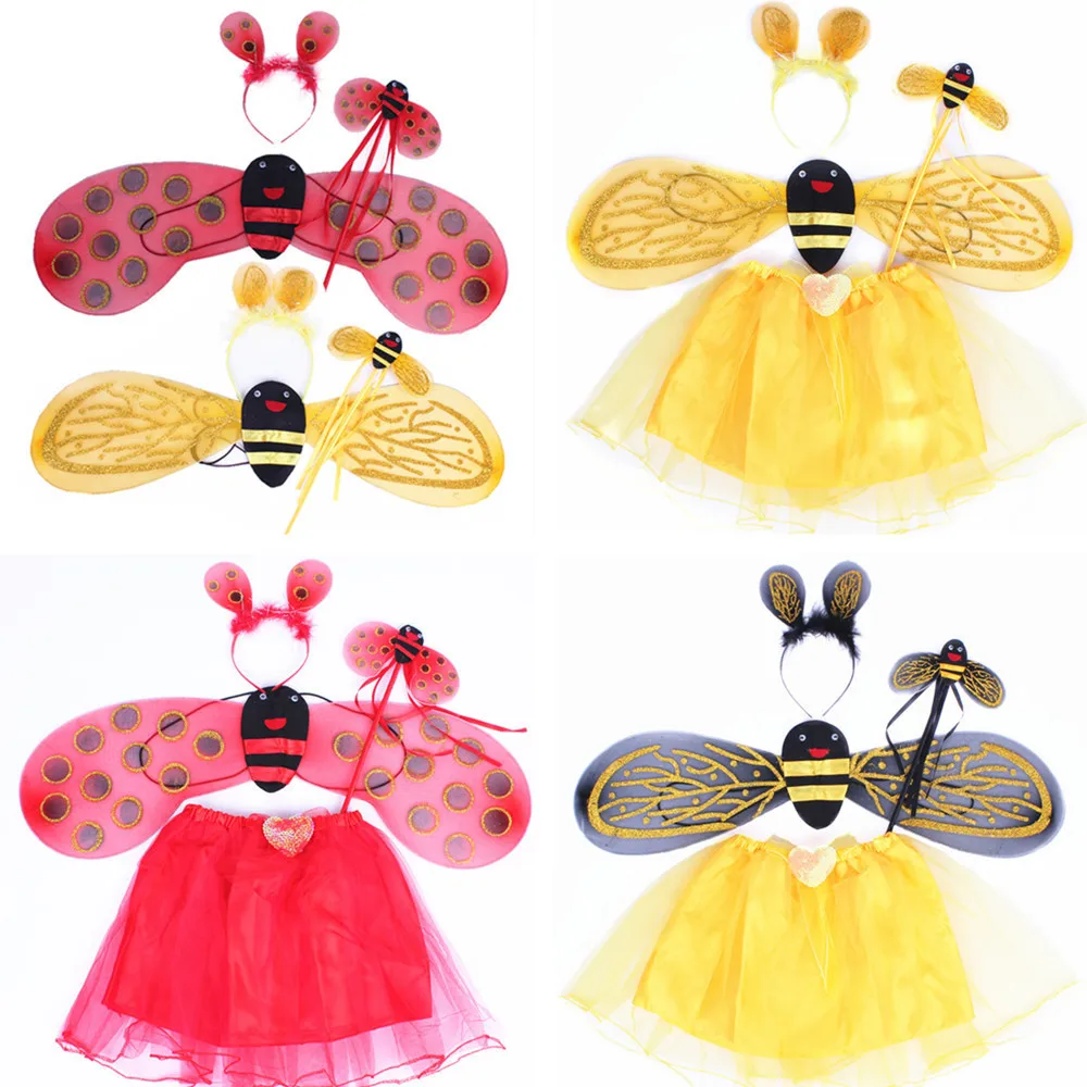 Child Angle Wing Butterfly Wings Party Bee Ladybird Costume Headdress Headpieces Prop Kids birthday wedding|Украшения своими