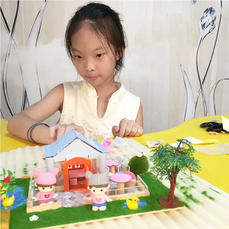 Игрушки для девочек на 5 лет diy hut villa Детские сборочные игрушки ручной работы дом