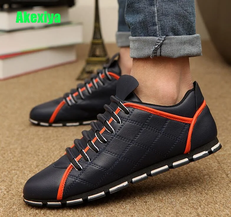 Akexiya Designer Shoes Big size 38-45 Men Casual Leather For Male Loafers Sneakers Men's Flats Moccasins Driving | Обувь