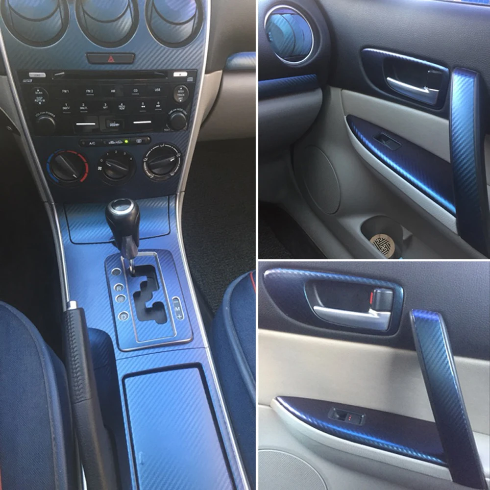 Для Mazda 6 2003 2015 внутренняя Центральная панель управления дверная ручка 5D наклейки