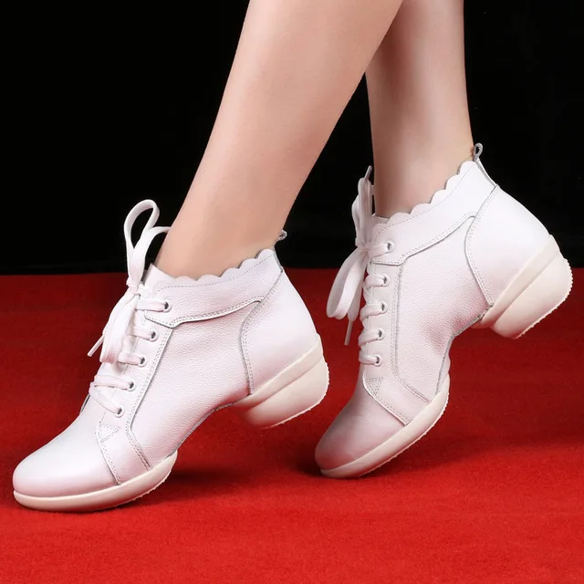 Fitness Dance Shoes Modern Major Women Hollow Holes Leather Dancing Sneaker Square Sports For | Спорт и развлечения