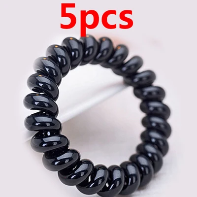 5pcs 5/10 шт. телефонный провод линия резинки для волос весна резиновые резинки для волос аксессуары для волос резиновый канат - Цвет: 5pcs
