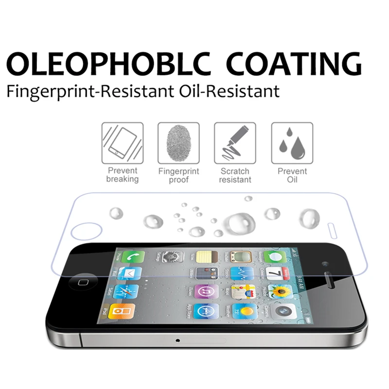 Original Topnow HD Toughened Protective 9H 2.5D Tempered Glass Phone Screen Protector Film For iPhone 4 4s +Cleaning Kit | Мобильные