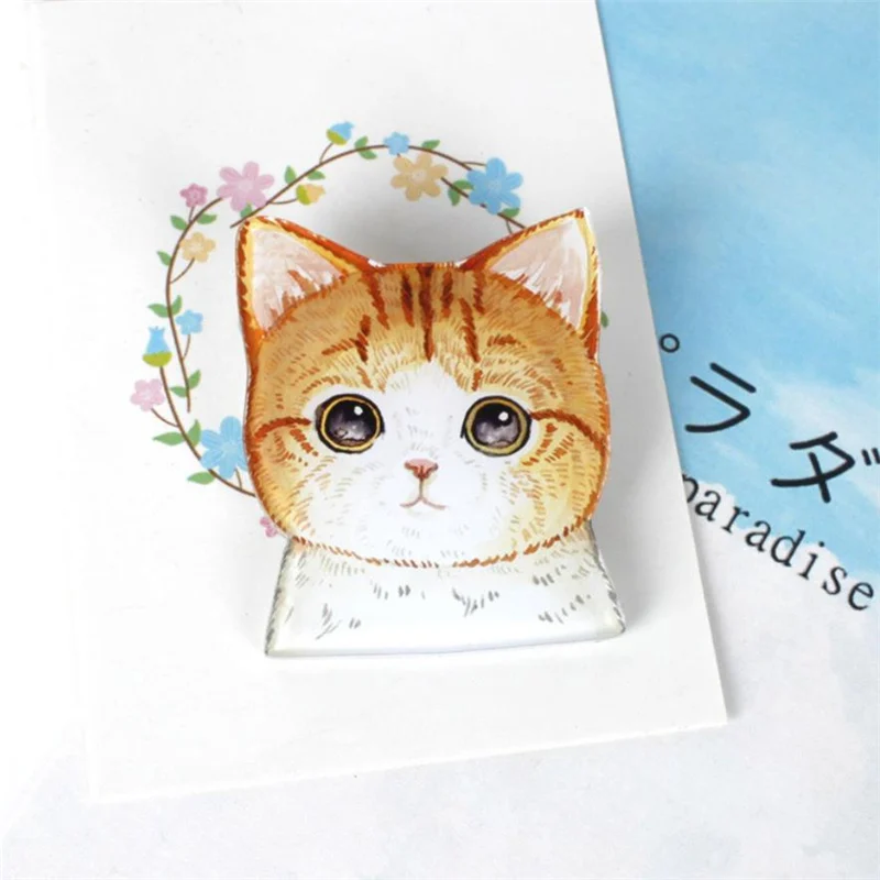DoreenBeads Pet Серии Акриловые значки японский стиль кошка булавки брошь для футболки воротник брюки джинсы свитер пальто сумка с шарфом Декор - Цвет: 4
