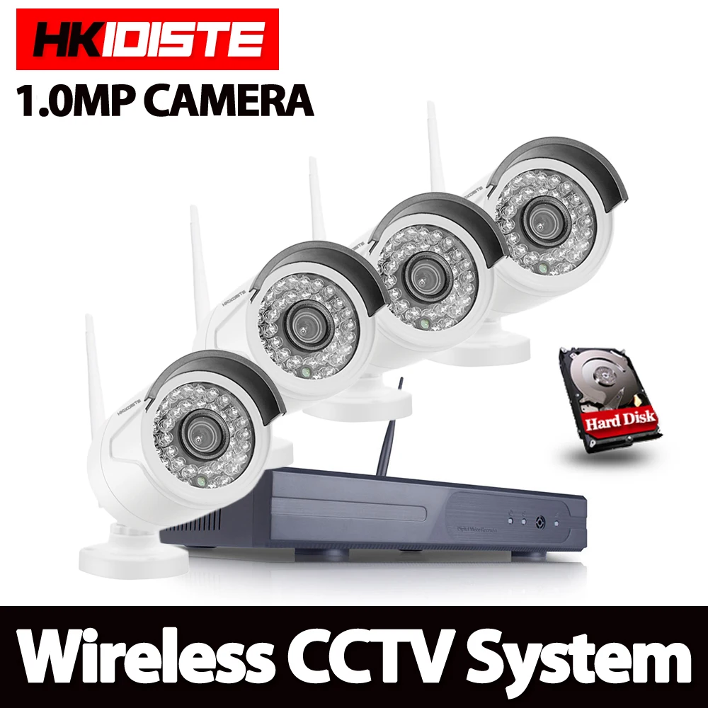 Беспроводная камера видеонаблюдения 4 канала 1080P NVR P2P 720P|nvr kit|wireless nvr kitwifi surveillance