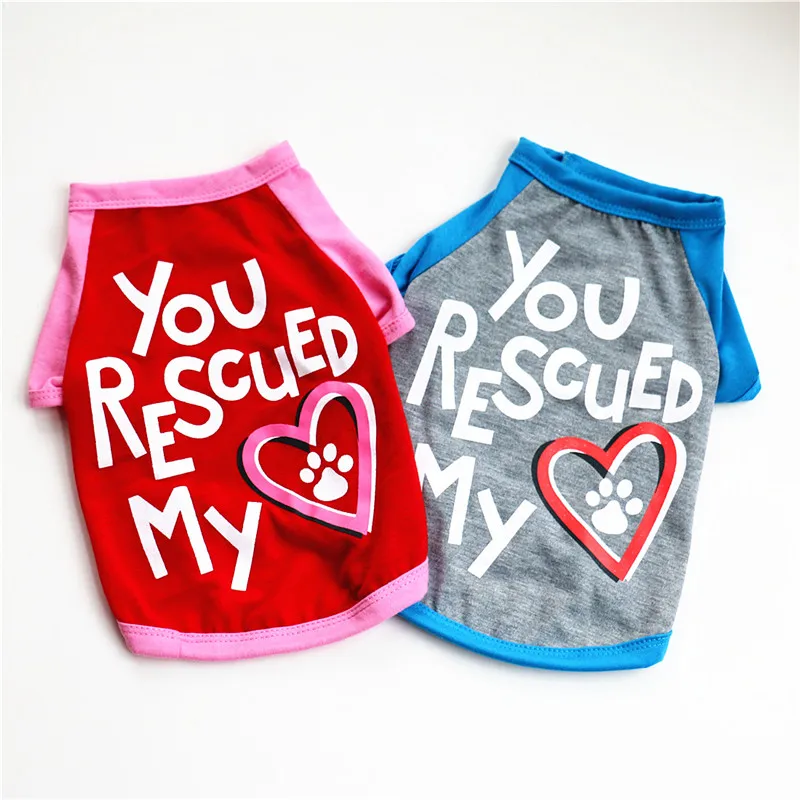 

Spring/Summer Cotton Pet Cats Dog Vest Letter Print Dog Shirt Pet Clothes for Dogs Cats Puppy Dog Clothes Wholesale
