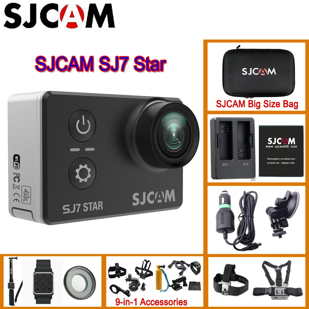 Водонепроницаемая экшн камера SJCAM SJ7 Star WiFi 4K 30P 2 'с сенсорным экраном|sport camera|wifi