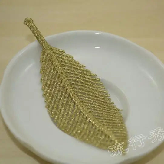 

20 шт. 10 см кавайные листья в форме листьев золотой цвет хлопчатобумажная ткань паста аппликации кружевные декоративные нашивки