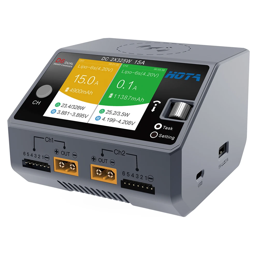 HOTA D6 двойное умное зарядное устройство AC200W DC650W 15A для Lipo LiIon NiMH батареи с iPhone Samsung