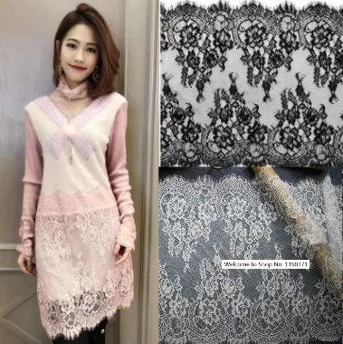 

Wide 51CM Exquisite Small Bone Line Eyelash Lace Accessories DIY Clothing Wedding Dress Fabric 3M/Pack