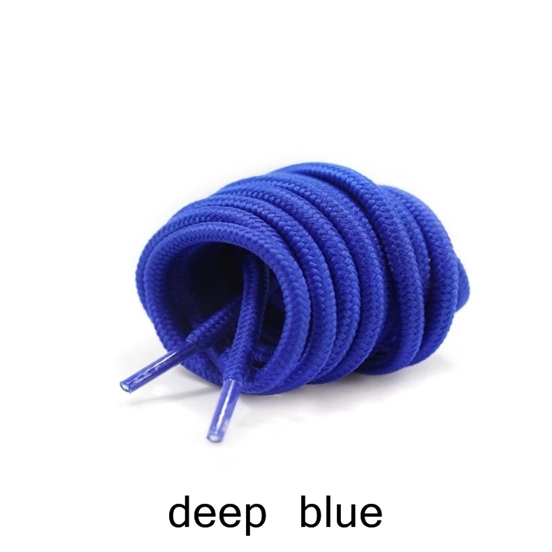 deep blue 2 шт./лот, круглые полиэфирные шнурки для ботинок, однотонные классические ботинки martin, шнурки, повседневные спортивные ботинки, обувь на шнуровке 90 см/120 см/150 см Z025 - Цвет: deep blue