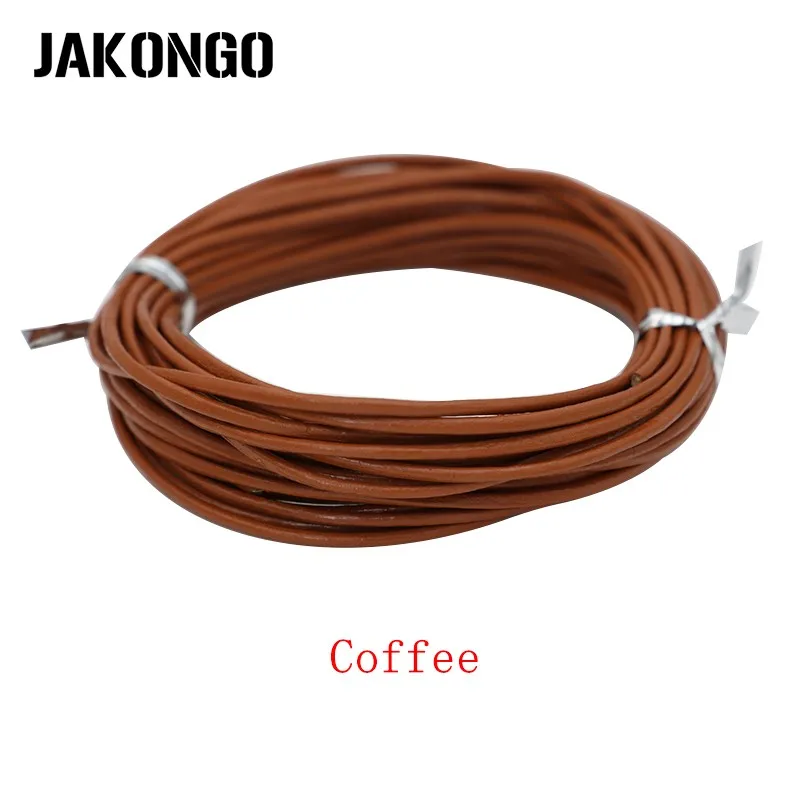 Шнуры из натуральной кожи JAKONGO 1 5 мм м круглая веревка нить для изготовления