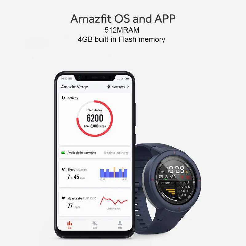 Смарт часы Amazfit Verge английская версия Huami gps умные 1 3 дюймов AMOLED экран HR сенсор