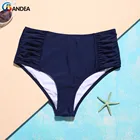 BANDEA Сексуальное Женское бикини, темно-синие однотонные плавки с низкой талией, раздельное нижнее белье