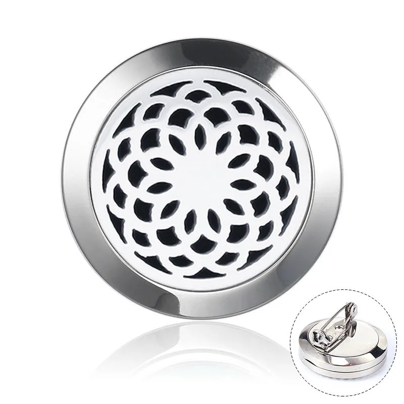 brooch 9 Дерево жизни эфирное масло диффузор Броши Кристалл ароматерапия диффузор нержавеющая сталь магнитный Медальон цветочный ароматизатор брошь - Окраска металла: brooch 9