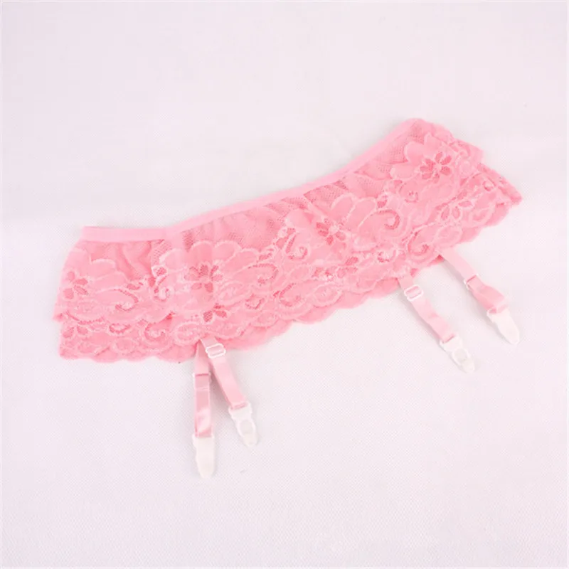 Pink Black Кружевные Прозрачные чулки до бедра, Эротическое нижнее белье, сексуальные колготки с подвязками, женские сексуальные чулки, набор, прозрачные нейлоновые чулки - Цвет: Pink Black