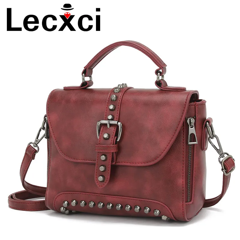 Lecxci 2018 сумки через плечо для женщин Винтажная сумка на из искусственной кожи