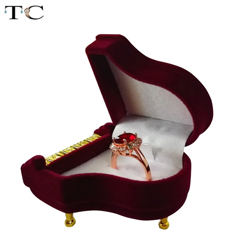 Пианино коробка для кольца сережек упаковка кулон ювелирных изделий чехол