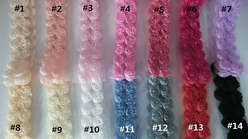 Оптовая продажа 3D Роза шифон ткань рукоделие шитье Кружевная Сетка отделка