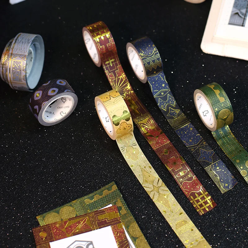 

1Pcs Gold Stamping fairy tale Japanese Washi Tape Scrapbooking Tools Papelaria Decorative Masking Tape Lot 15mm JD115