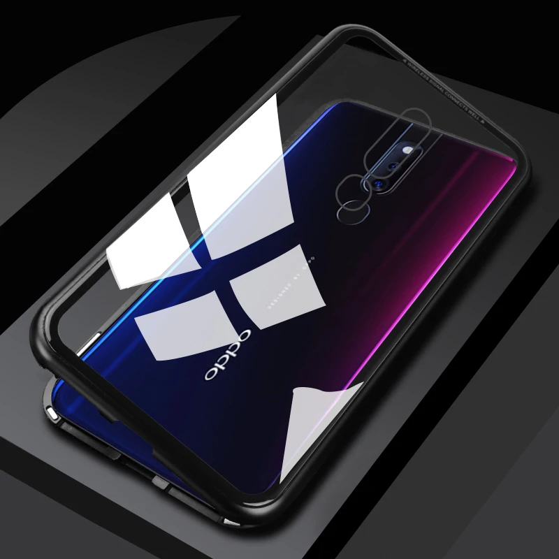 Магнитный чехол-книжка для oppo f11 pro чехол из прозрачного стекла жесткий