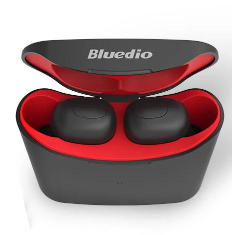 Красный Bluedio T-elf мини TWS наушники Bluetooth 5,0 Спортивная гарнитура Беспроводные наушники с зарядным устройством для телефонов - Цвет: Красный