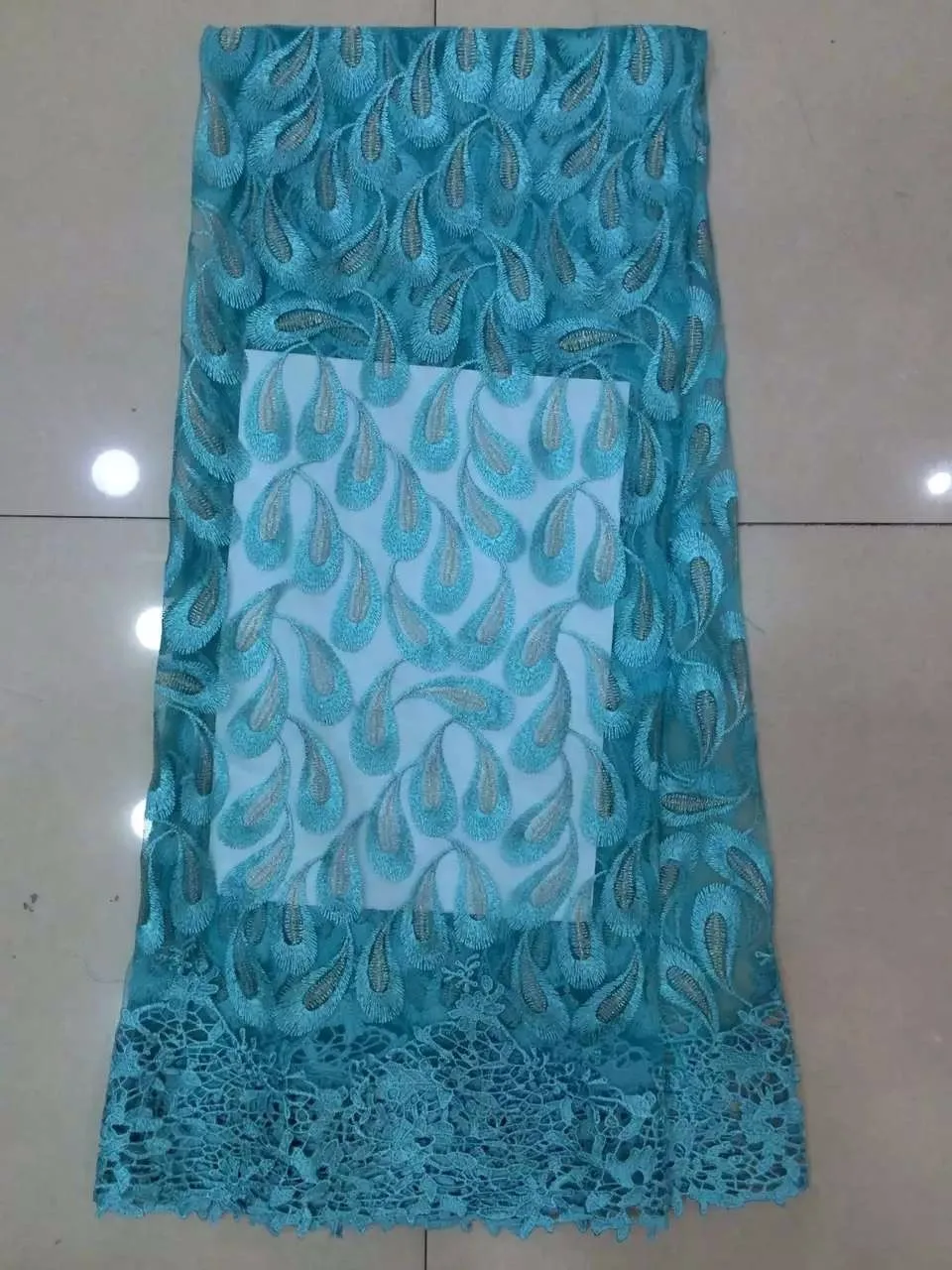 2016 Новый Дизайн Розовый Павлиньи перья pattern Французский Кружевной ткани Для