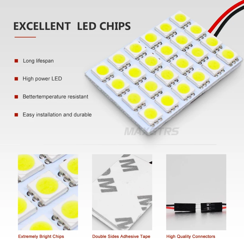 5x T10 BA9S гирлянда 3 адаптера 6/12/18/24/48 SMD 5050 Светодиодный ная белая подсветка 12 В