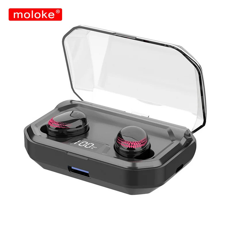 moloke Bluetooth 5.0 Earphones TWS Wireless Blutooth Earphone Handsfree Sports Earbuds Gaming Headset Phone | Электроника