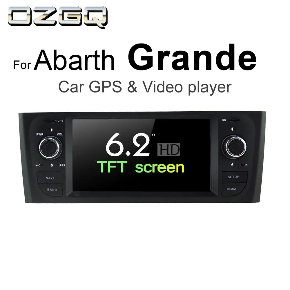OZGQ Android 7 1 автомобильный dvd плеер для Abarth Grande Punto 2005 2009 HD экран Авто GPS навигация BT