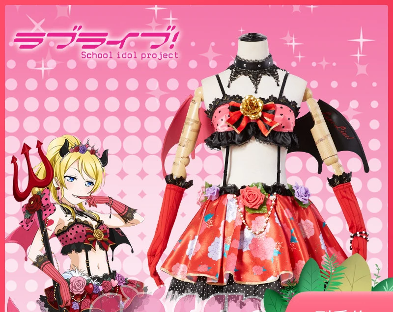Аниме Косплей Костюм lovelive! Платье с надписью Devil Eli Ayase Awaken|Костюмы аниме| |