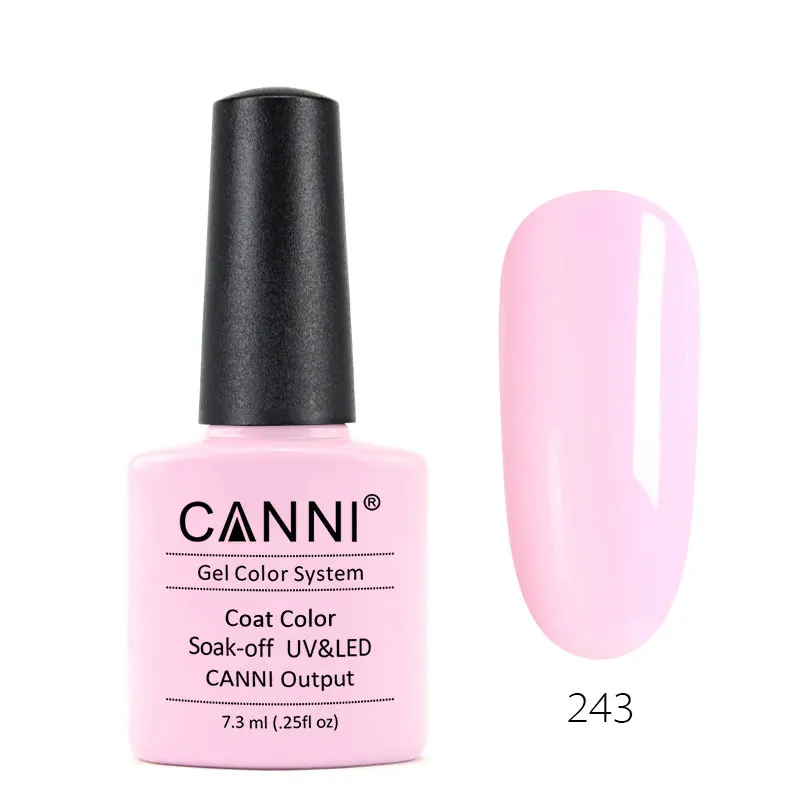 CANNI UV гель Лаки 7,3 мл французский Цвет 215-258 чехол с блестящей жемчужной блестящие шикарные женские босоножки с Светодиодный УФ-лампы для ногтей художественный Гель-лак для ногтей - Цвет: 243