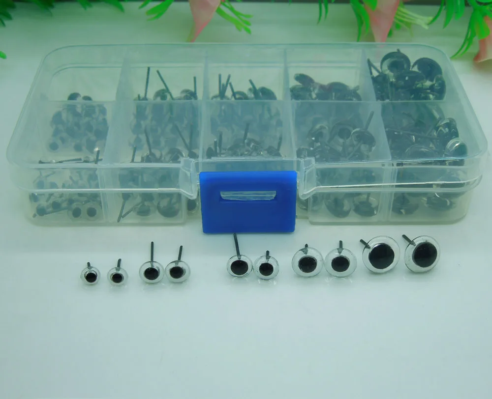 200pcs/100paris Doll Glass Eyes On Wire Clear color Kits 5/6/7/8/10mm for Teddy Bears Dolls EA273 | Игрушки и хобби