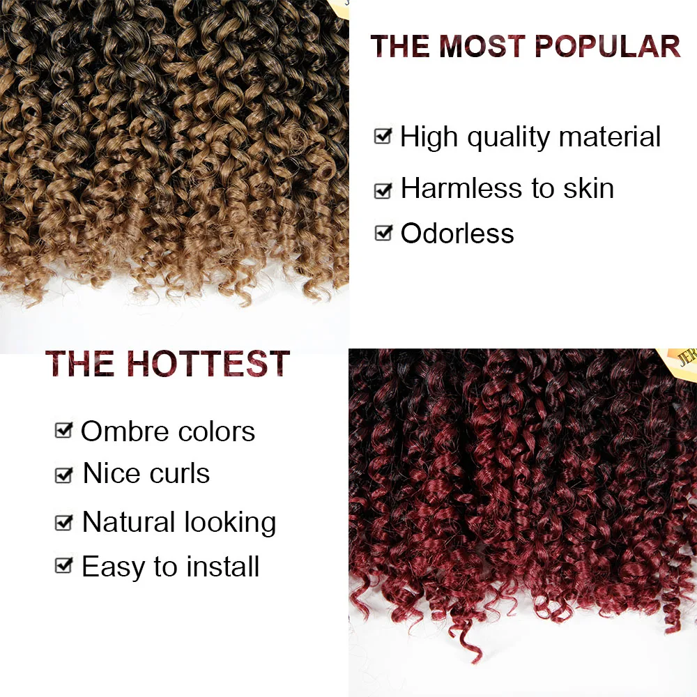 Вязаные крючком волосы вьющиеся плетеные Омбре серые пряди Джерри завитые