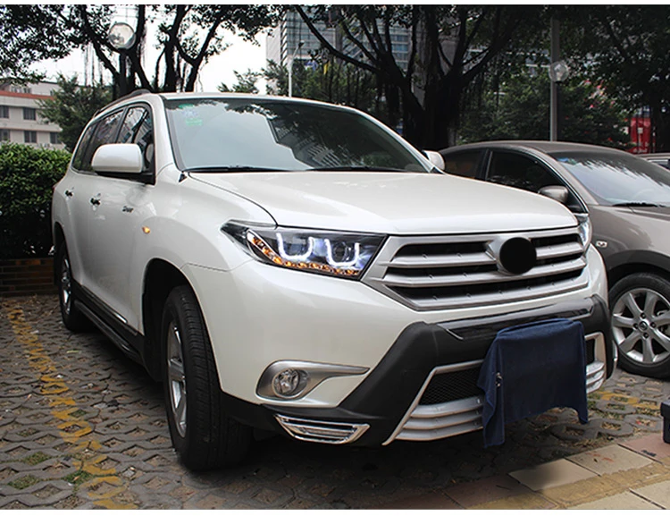 Автомобильный Стайлинг фар для фары Toyota Highlander 2012- светодиодная фара U Angel eyes DRL H7 hid Bi-Xenon объектив ближнего света