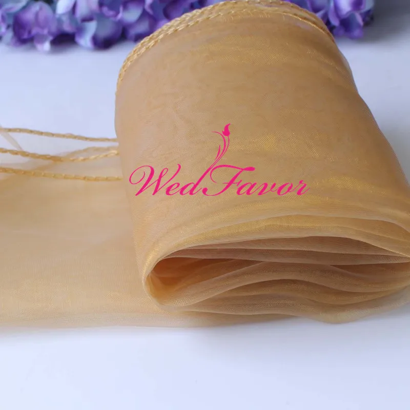 WedFavor 10 шт. 30x275 см Прозрачные скатерти из органзы для вечерние банкетные свадебные украшения стола гостиничные принадлежности для мероприятий