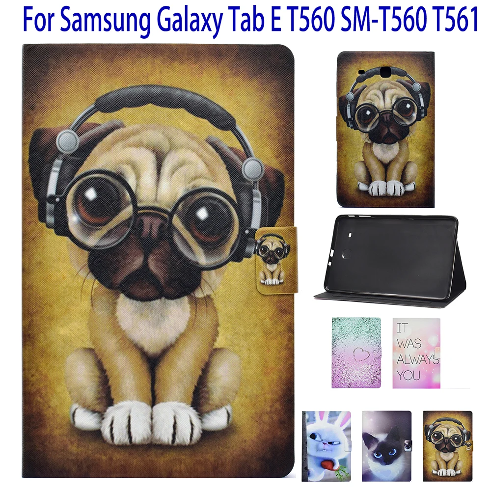 Таблетка подставка обложка чехол для Samsung Galaxy Tab E T560 SM T561 милая собака кот кролик с