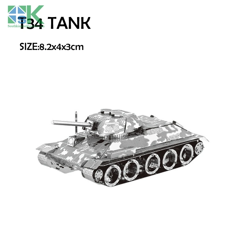 2016 Новый 3D металл модель типа ТАНК Т-34 Военной вентилятора коллекция головоломки