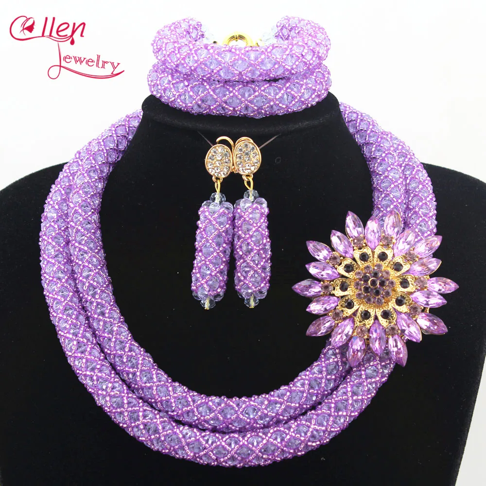 Красочные драгоценные нигерийские Свадебные африканские бусы комплект